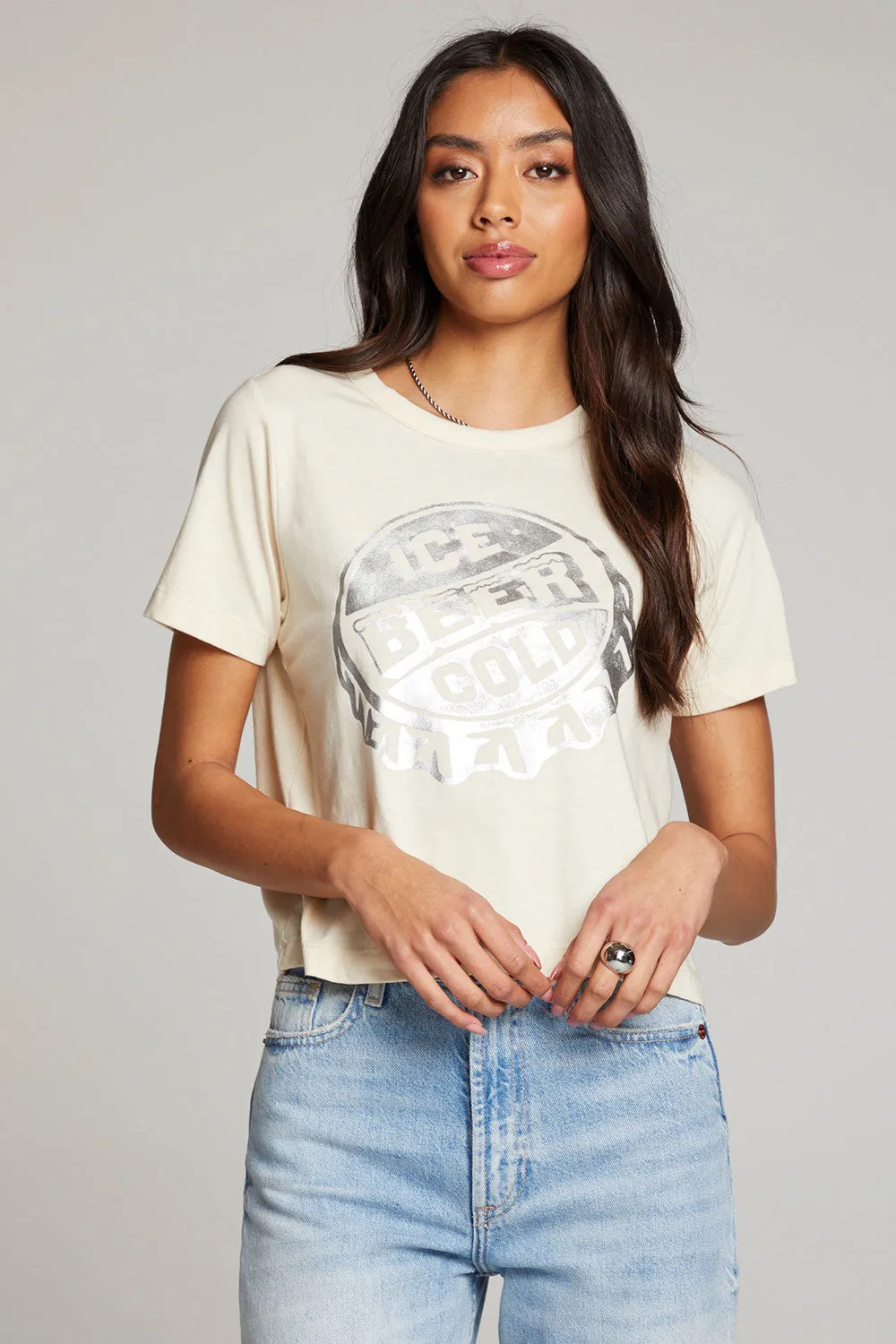 Ice Cold Beer Embroidery Tee sold by Chaser product image thumbnail 4