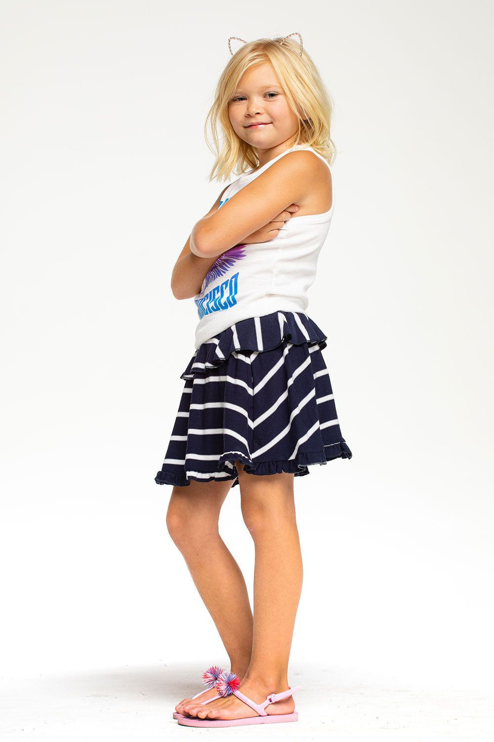 Girls Recycled Cozy Knit Ruffle Skort sold by Chaser product image thumbnail 4