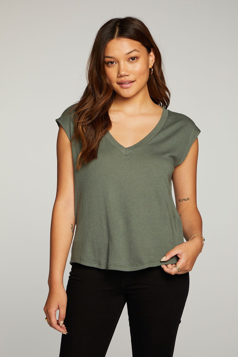 Cloud Jersey Cap Sleeve Muscle Tee sold by Chaser