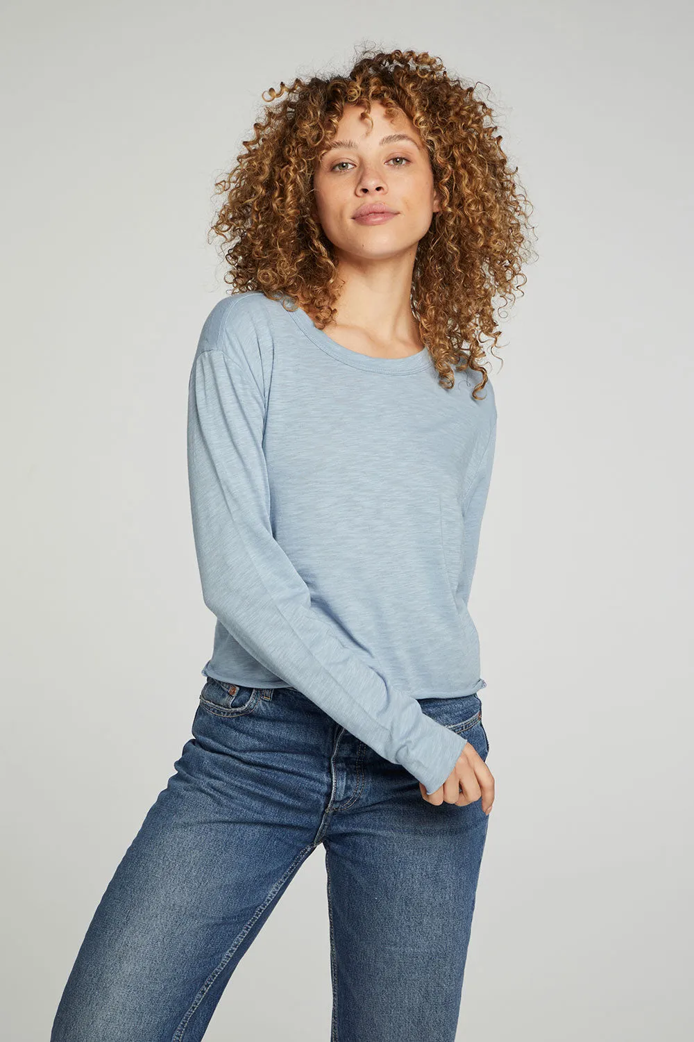 Long Sleeve Cropped Tee sold by Chaser product image thumbnail 5