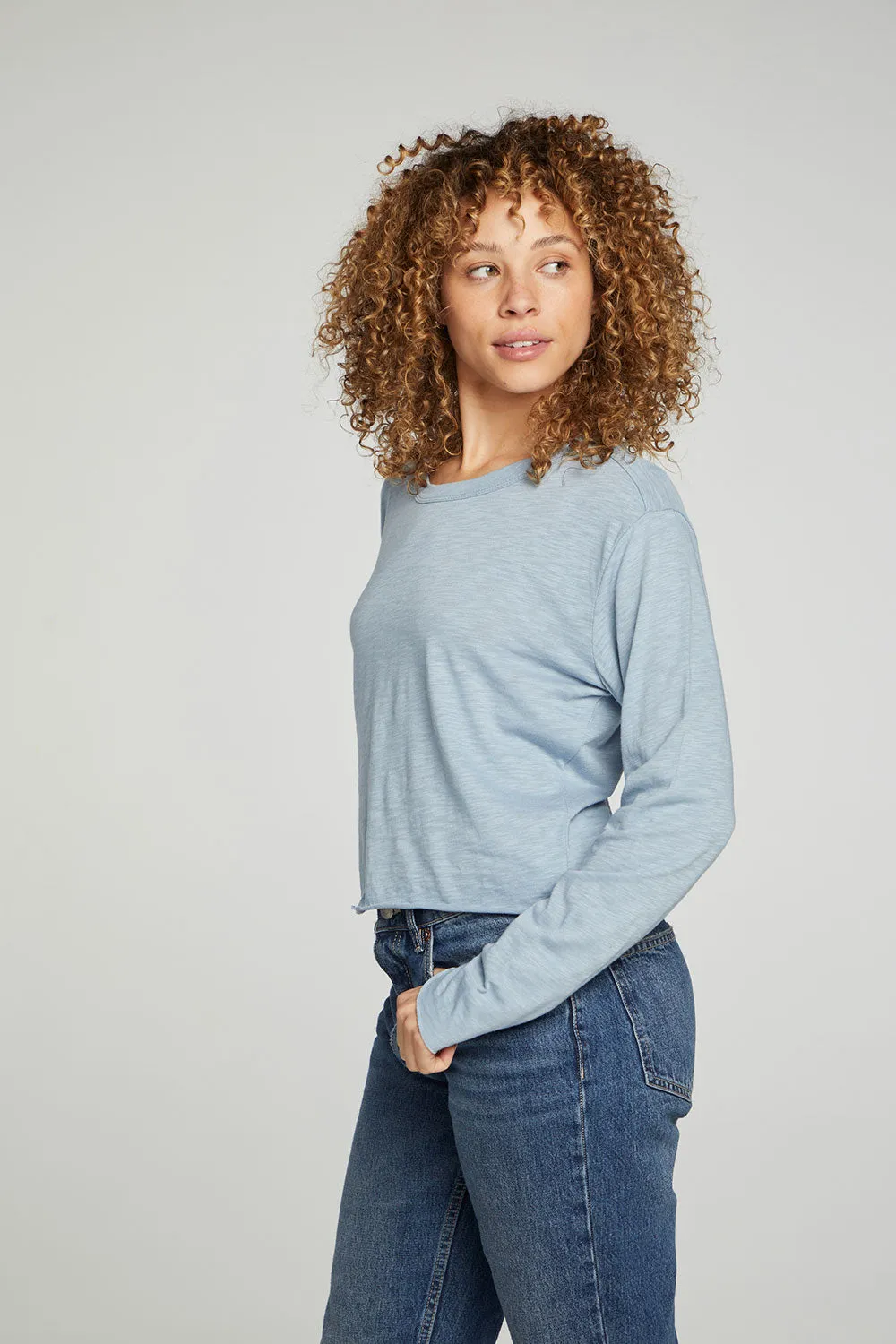Long Sleeve Cropped Tee sold by Chaser product image thumbnail 2