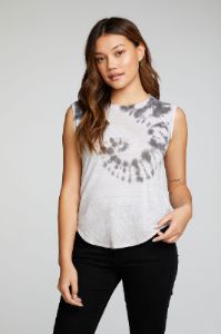 Linen Jersey Cap Sleeve Raglan Shirttail Muscle Tee sold by Chaser