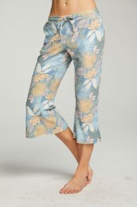Terry Cloth Cropped Slit Side Kick Flare Lounge Pant sold by Chaser