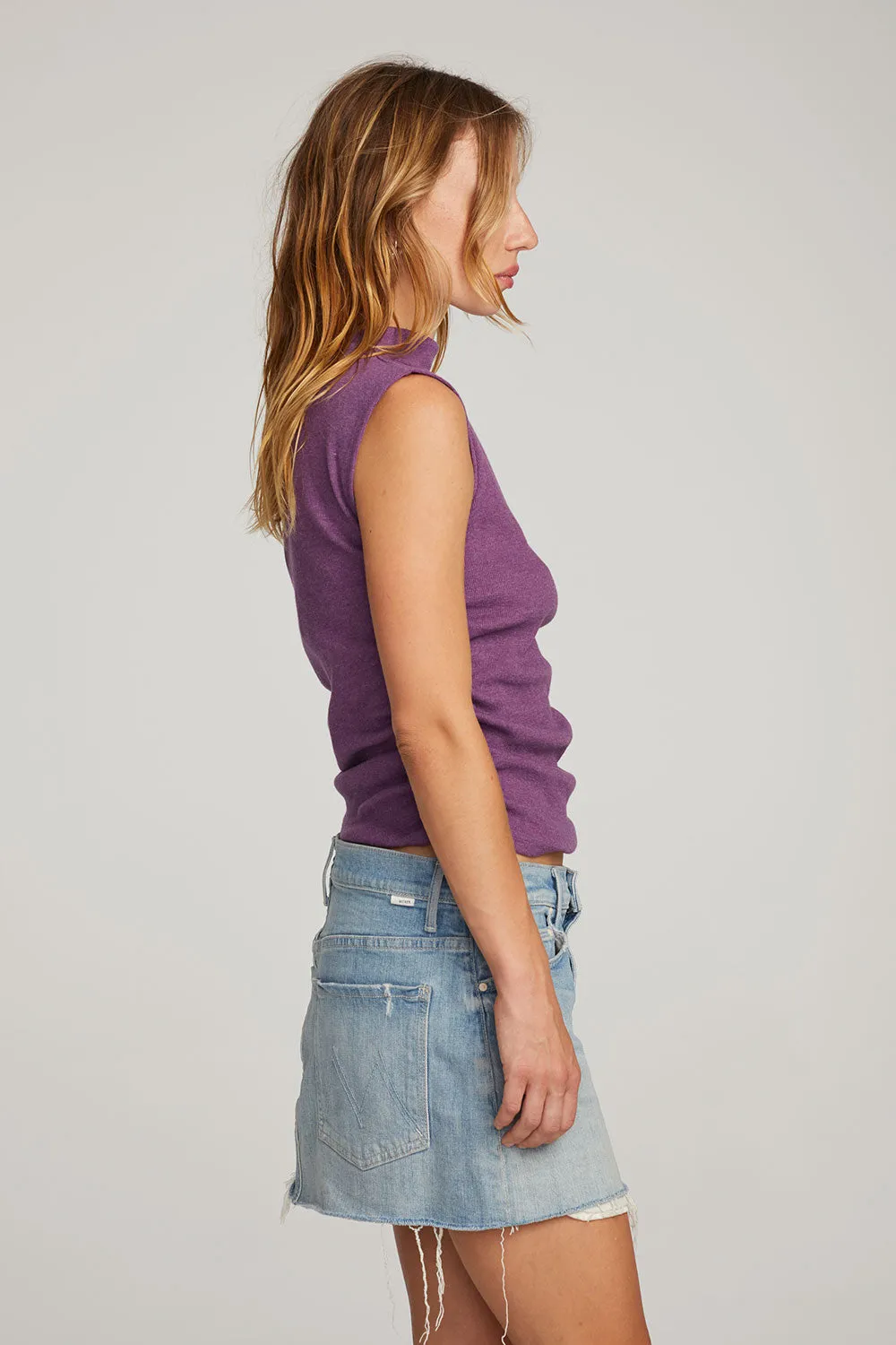 Haileyy Eggplant Tank Top sold by Chaser product image thumbnail 2