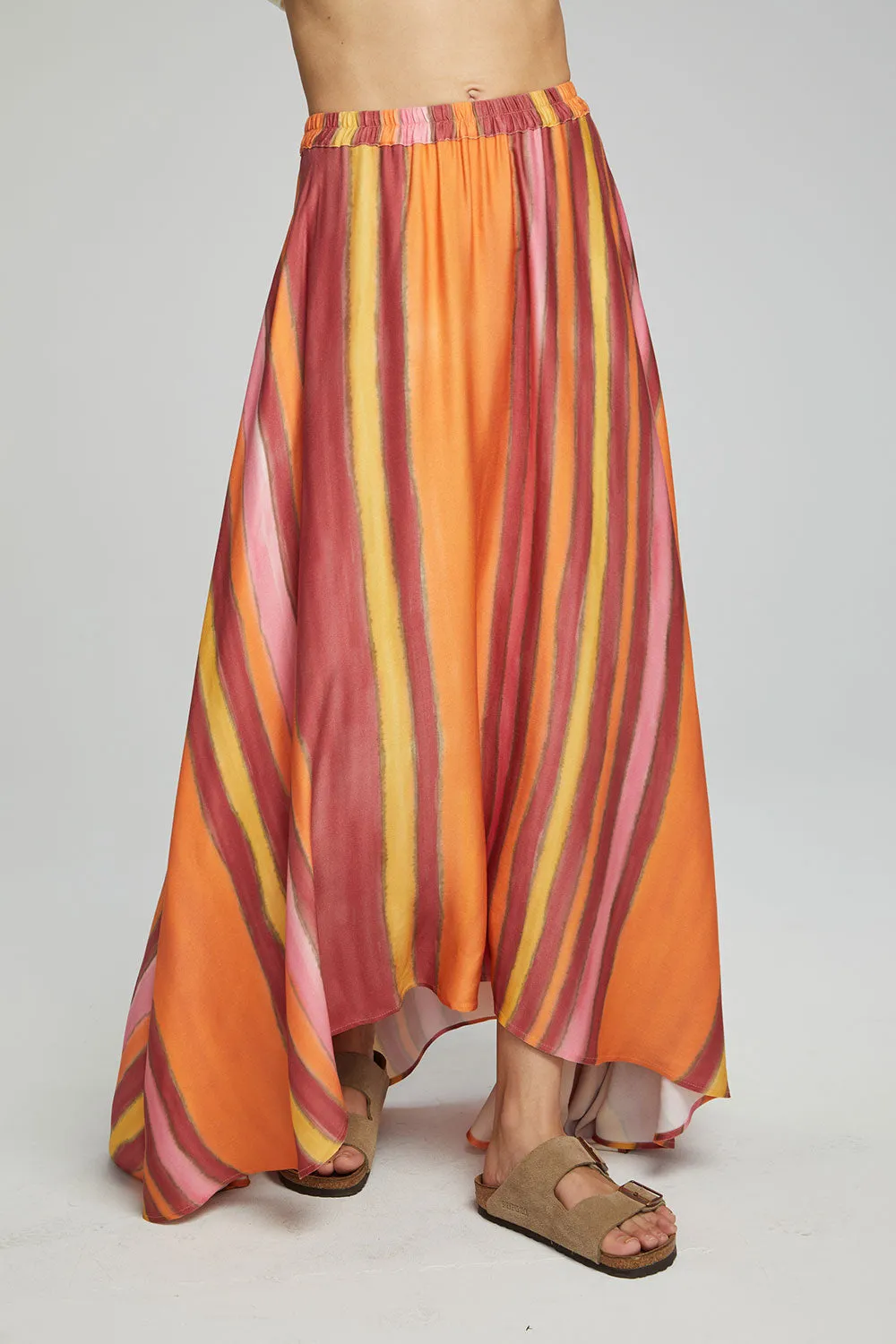 Hazel Maxi Skirt - Sunset Stripe sold by Chaser product image thumbnail 4