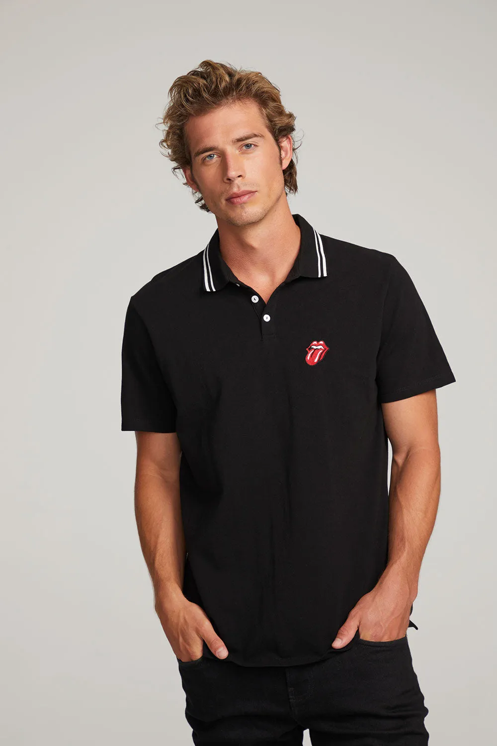 Rolling Stones Embroidered Logo Mens Polo Tee sold by Chaser