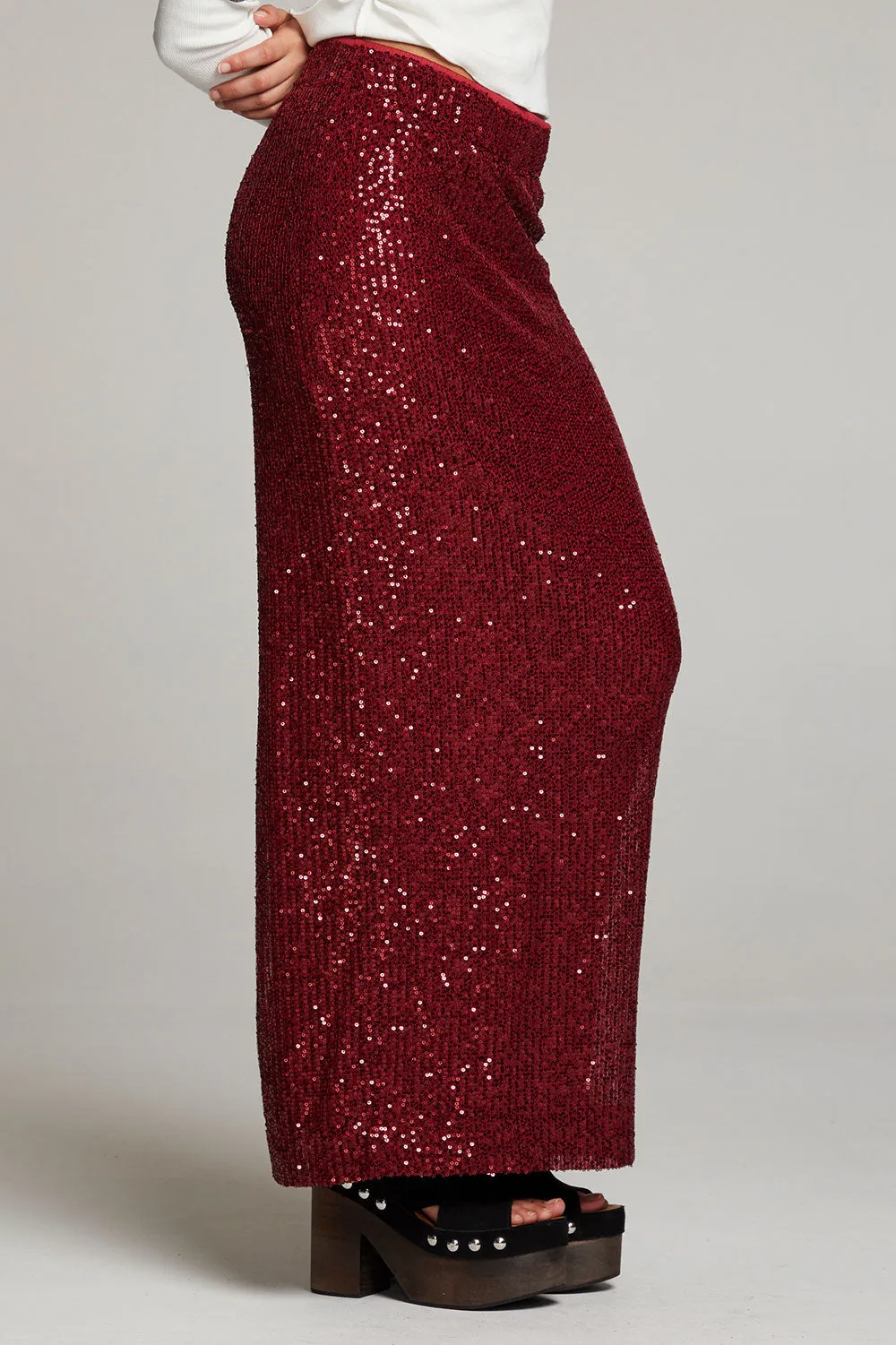Amber Blood Red Midi Skirt sold by Chaser product image thumbnail 3