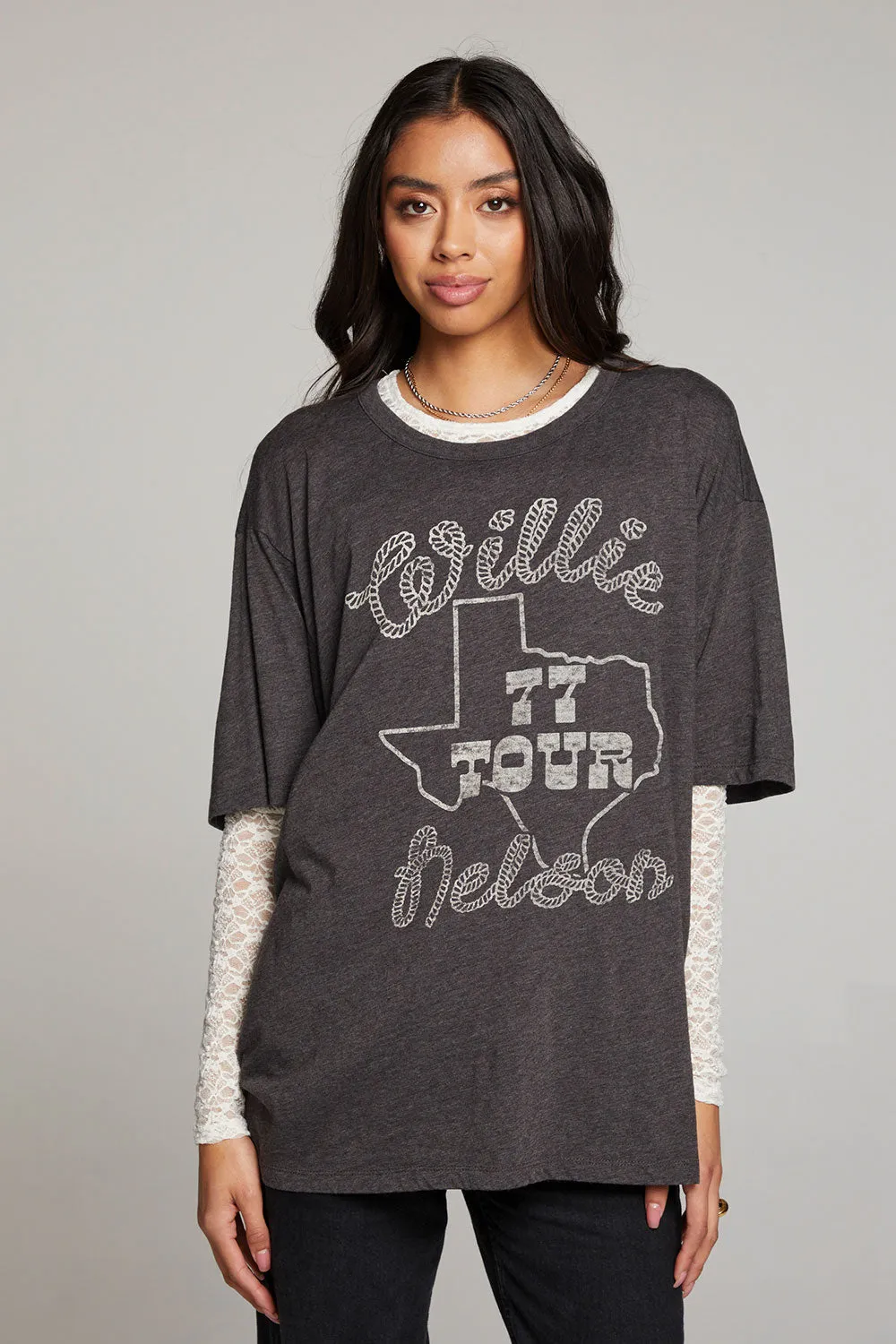 Willie Nelson 77 Tour One Size Tee sold by Chaser