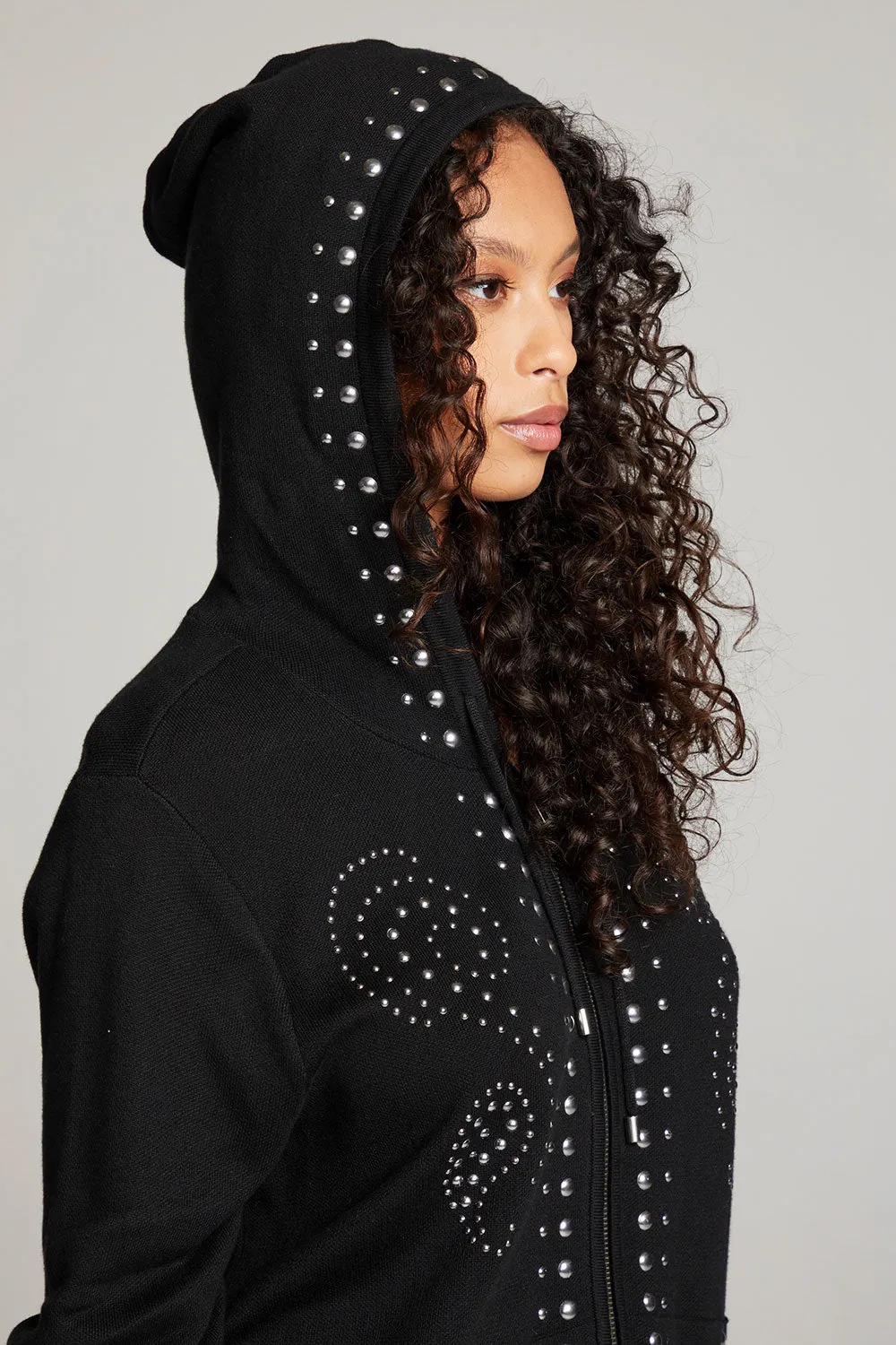 Studded Zip Up Hoodie sold by Chaser product image thumbnail 3