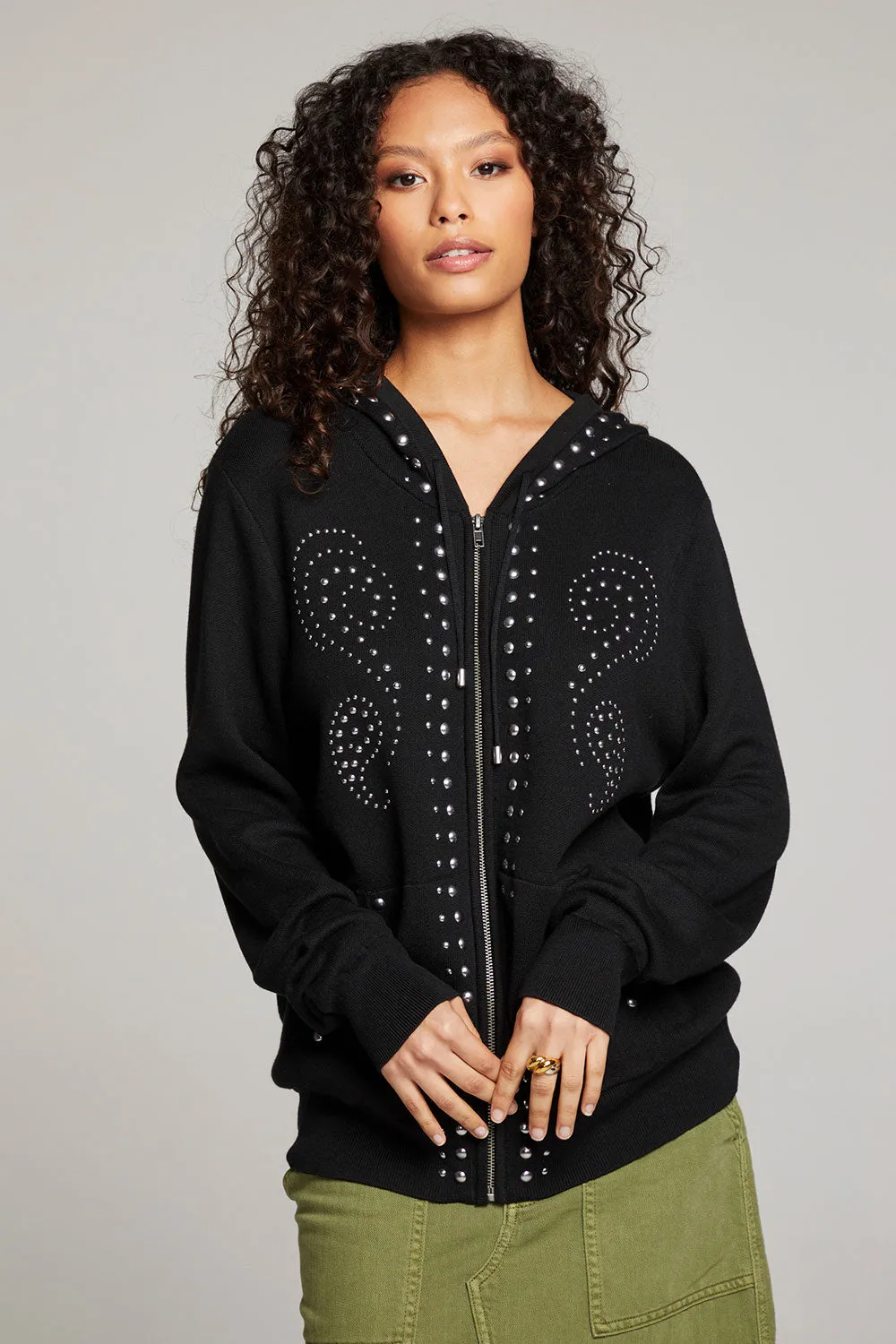Studded Zip Up Hoodie sold by Chaser product image thumbnail 5