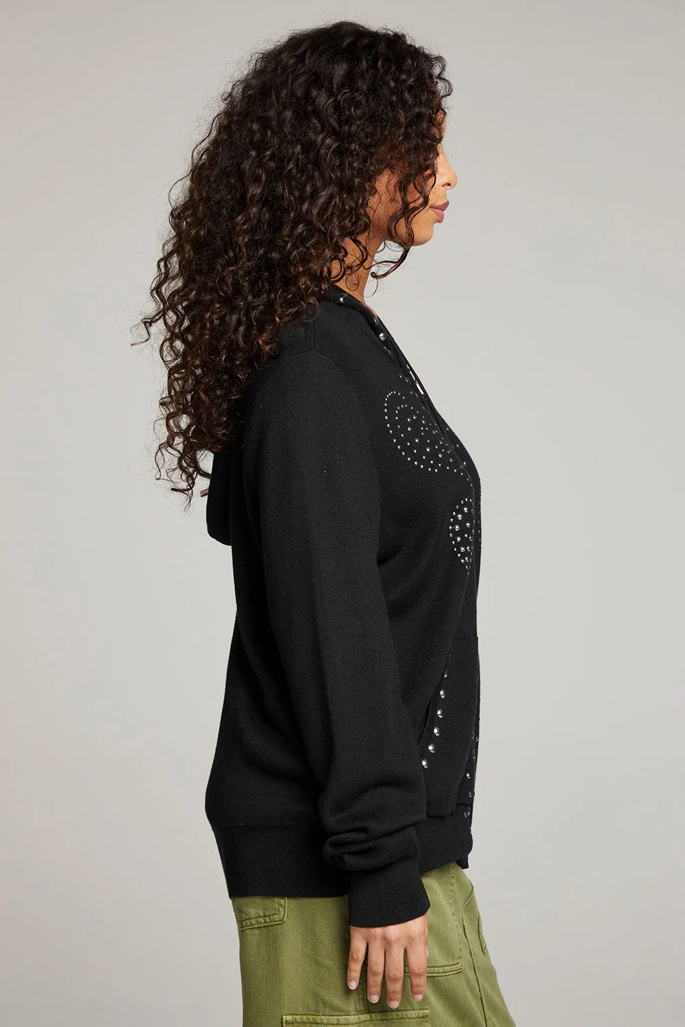 Studded Zip Up Hoodie sold by Chaser product image thumbnail 4