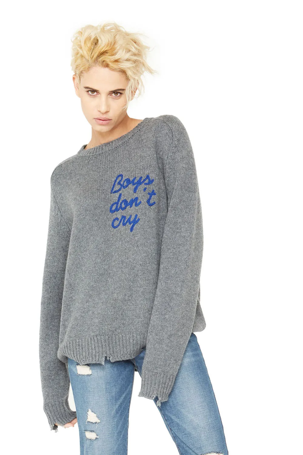 Boys Don’t Cry Cashmere Sweater - Grey sold by Chaser product image thumbnail 4
