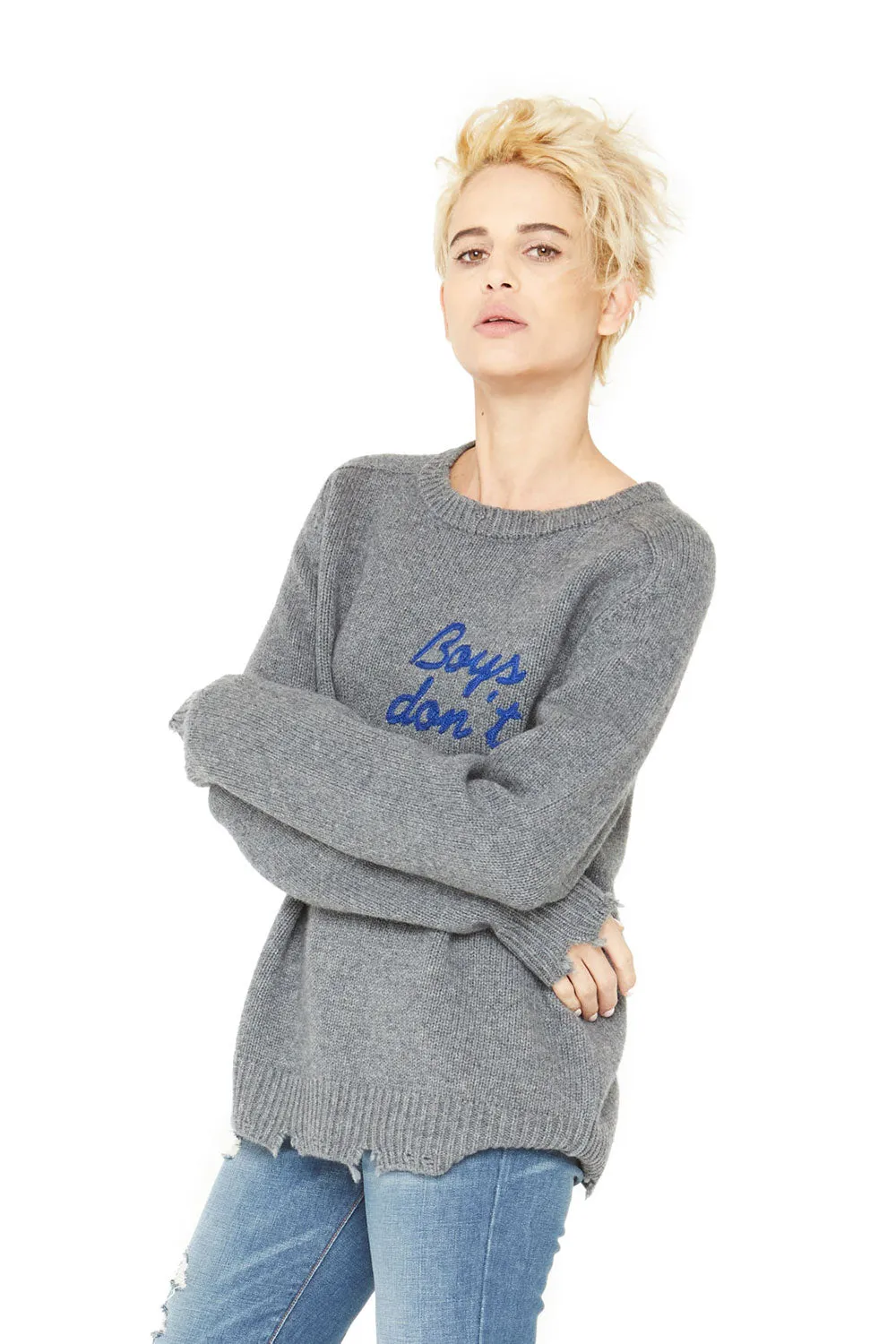 Boys Don’t Cry Cashmere Sweater - Grey sold by Chaser product image thumbnail 2