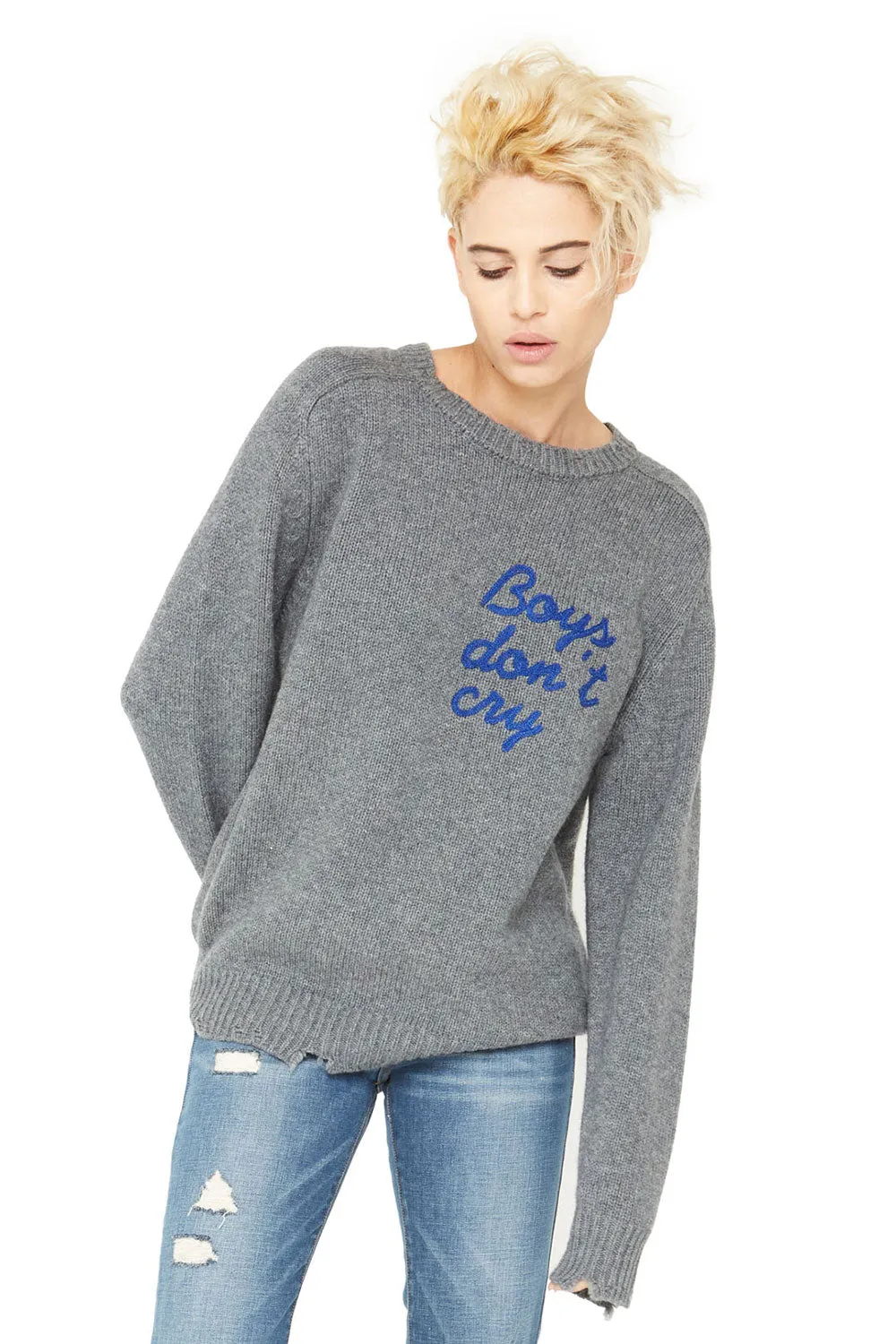 Boys Don’t Cry Cashmere Sweater - Grey sold by Chaser product image thumbnail 5