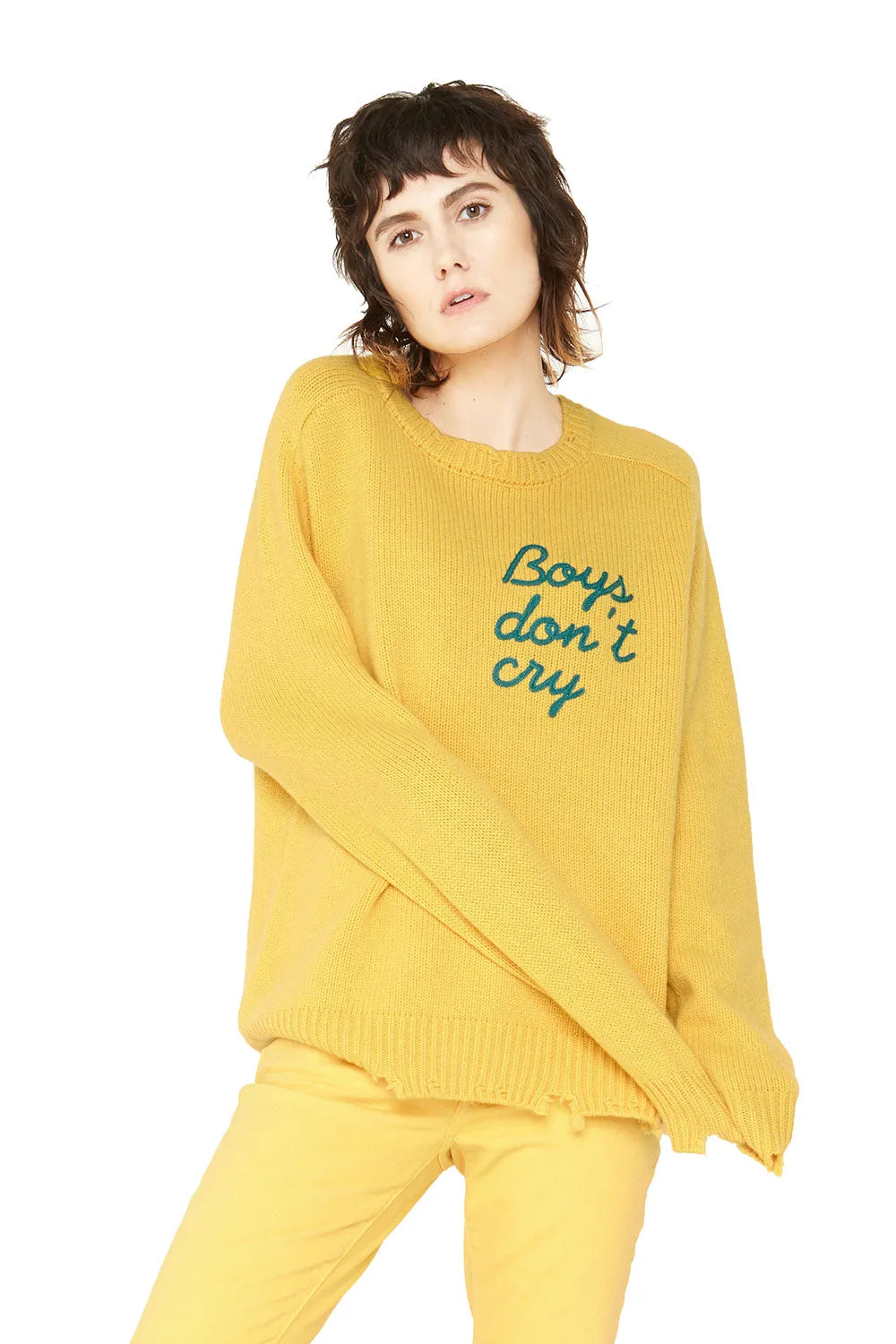 Boys Don’t Cry Cashmere Sweater - Yellow sold by Chaser product image thumbnail 4