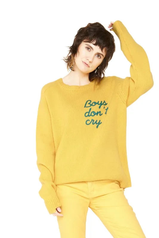 Boys Don’t Cry Cashmere Sweater - Yellow made by Chaser