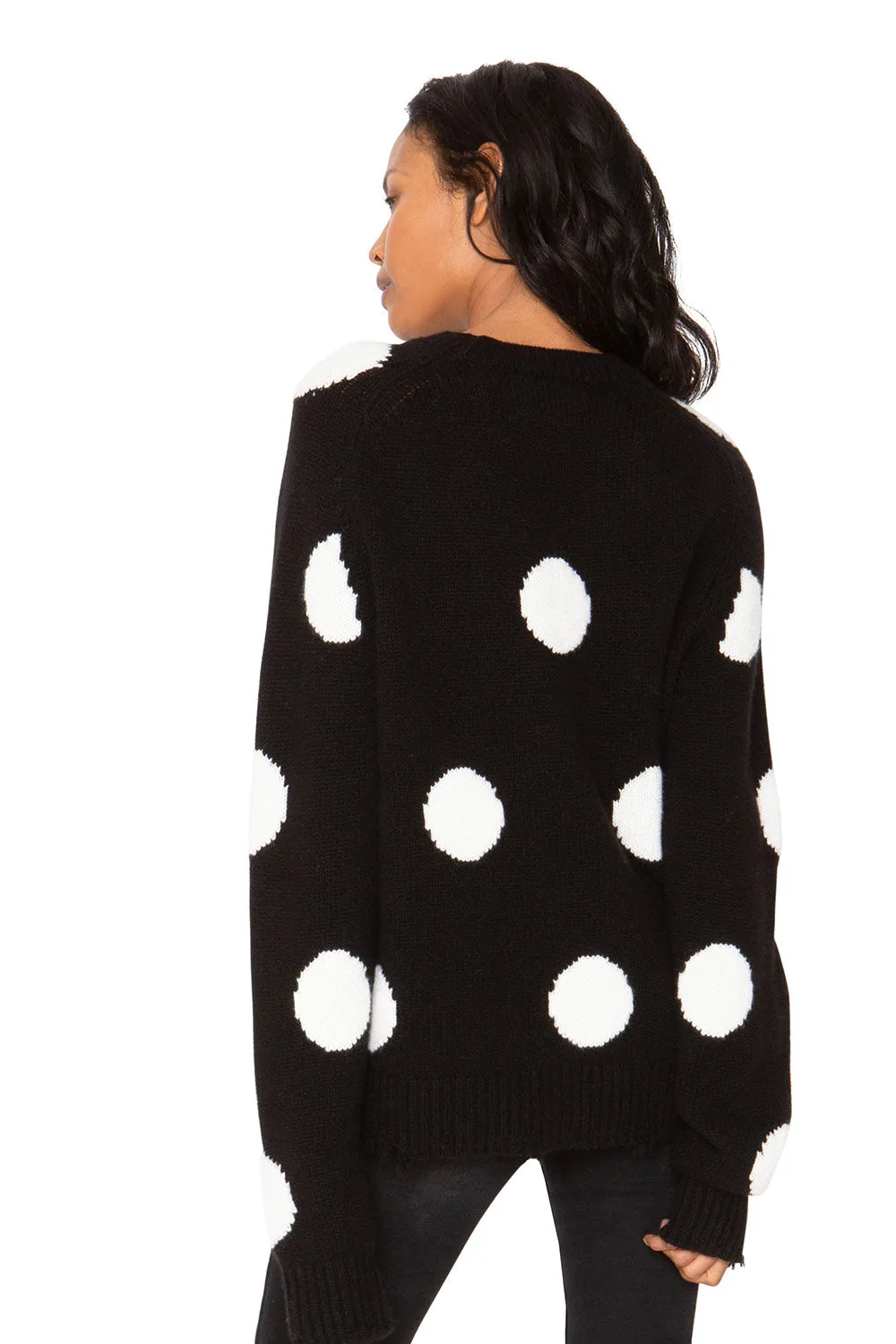 Polka Dot Cashmere Sweater - Black & White sold by Chaser product image thumbnail 3