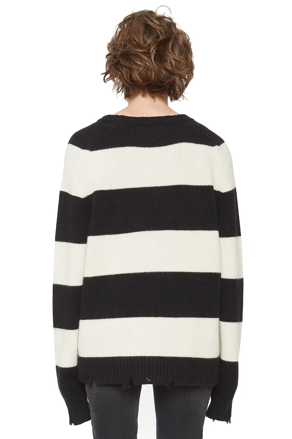 Anchor Cashmere Sweater - Black and White Stripes sold by Chaser product image thumbnail 2