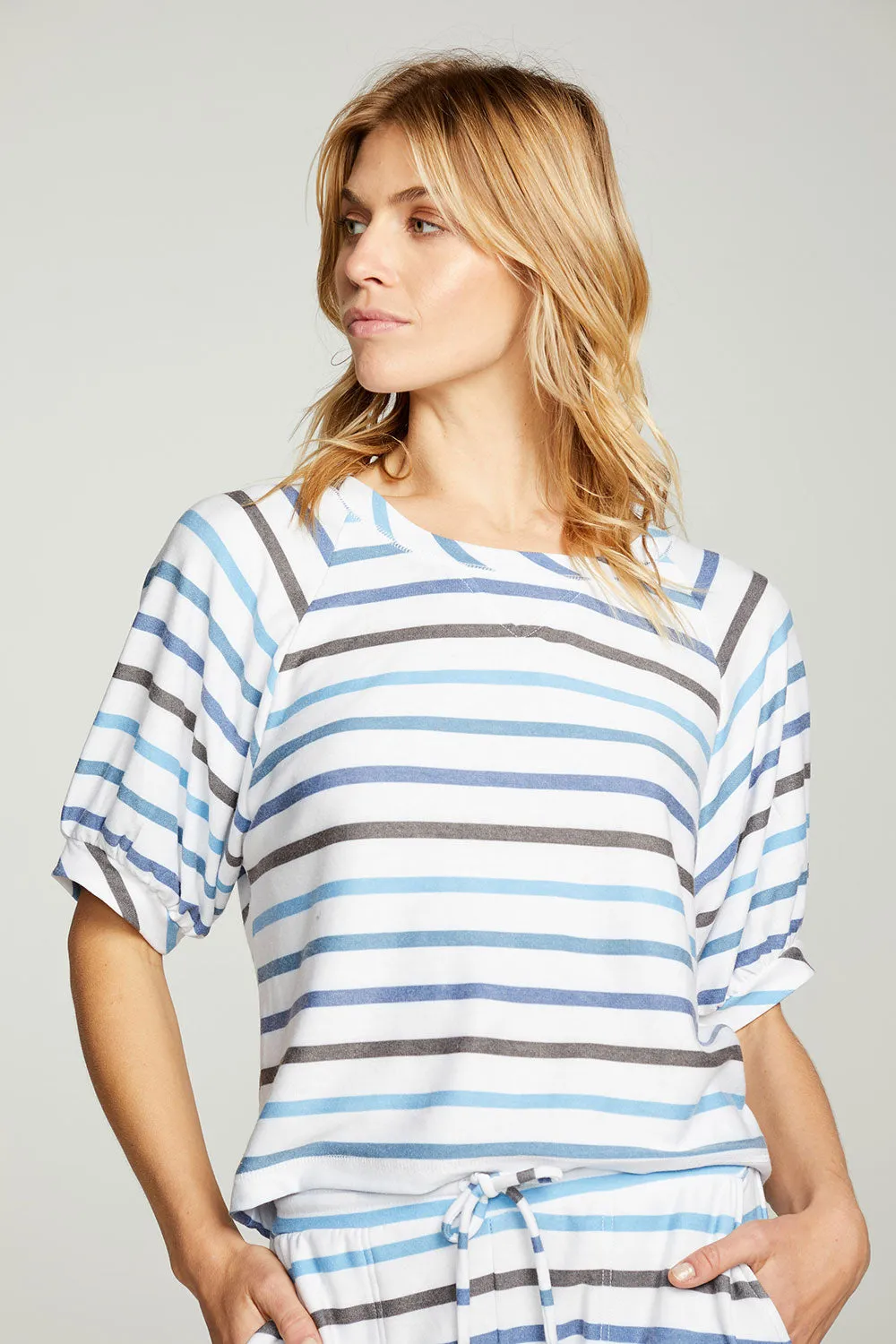 Recycled Cozy Knit Blouson Short Sleeve Raglan Pullover sold by Chaser