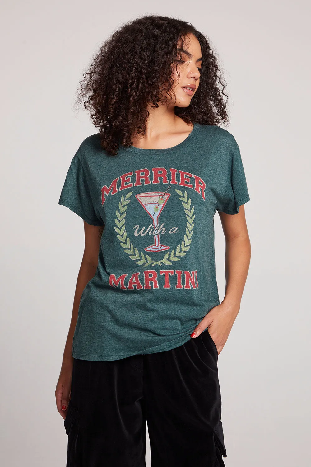 Merrier With A Martini Tee sold by Chaser product image thumbnail 2