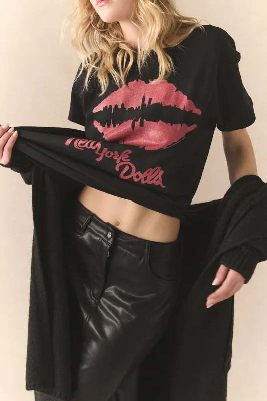 New York Dolls Lips Skyline Cropped Tee made by Chaser