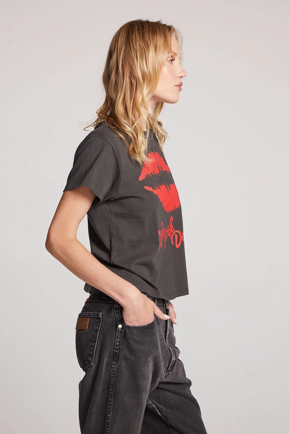 New York Dolls Lips Skyline Cropped Tee sold by Chaser product image thumbnail 5
