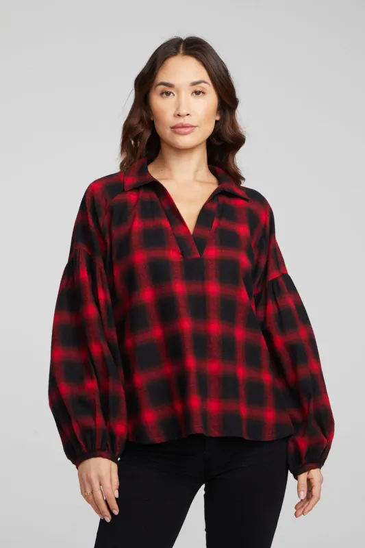 Lola Sunset Plaid Blouse sold by Chaser