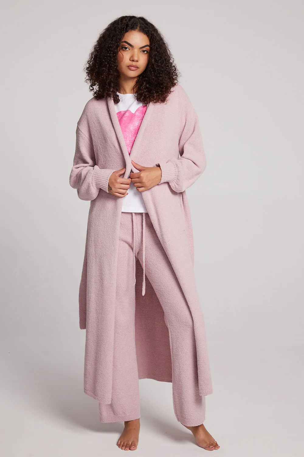 Eveee Mauve Rose Maxi Cardigan sold by Chaser