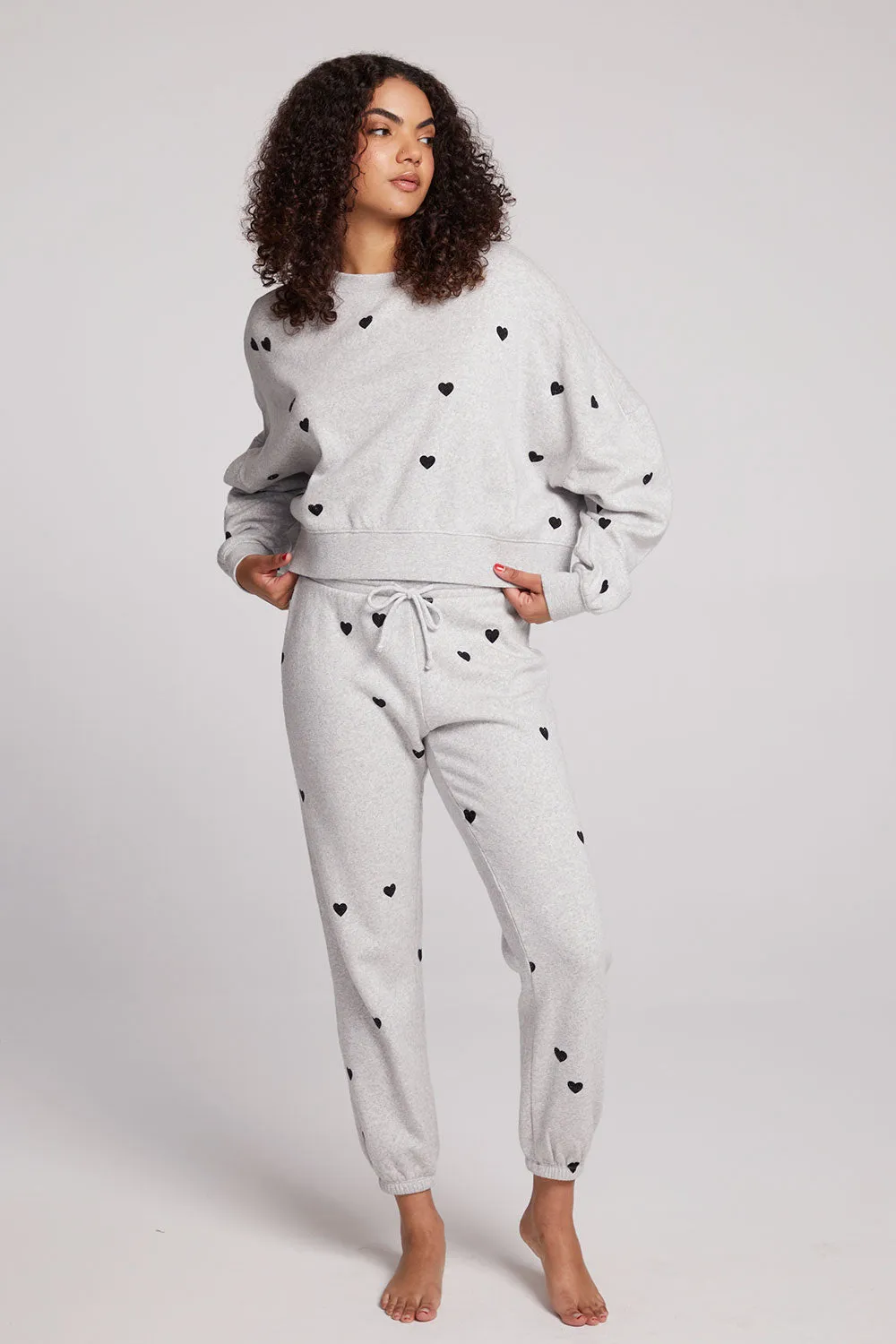 Allover Velvet Hearts Pullover sold by Chaser product image thumbnail 4