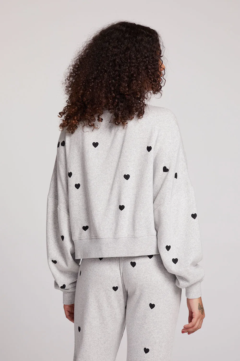 Allover Velvet Hearts Pullover sold by Chaser product image thumbnail 3