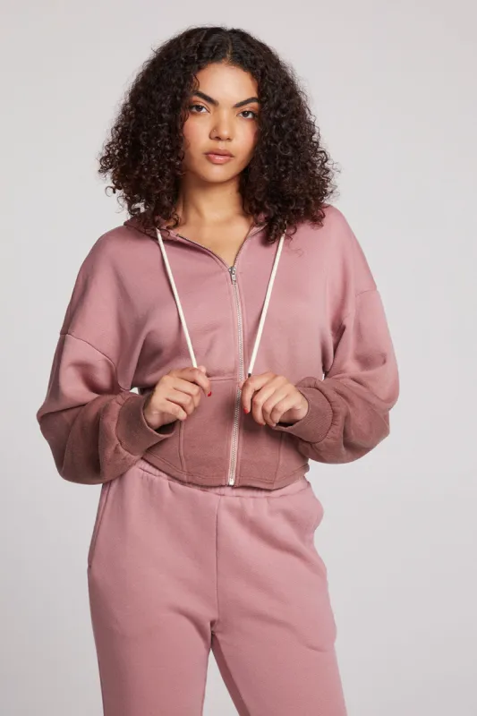Olympic Mauve Rose/Coco Brown Dip Dye Zip Up sold by Chaser