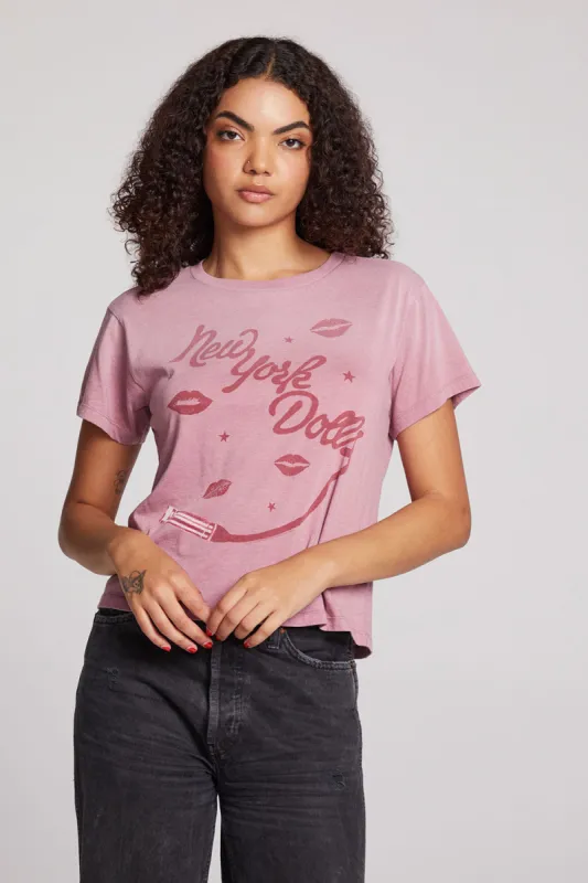 New York Dolls Script Logo Crewneck Tee sold by Chaser