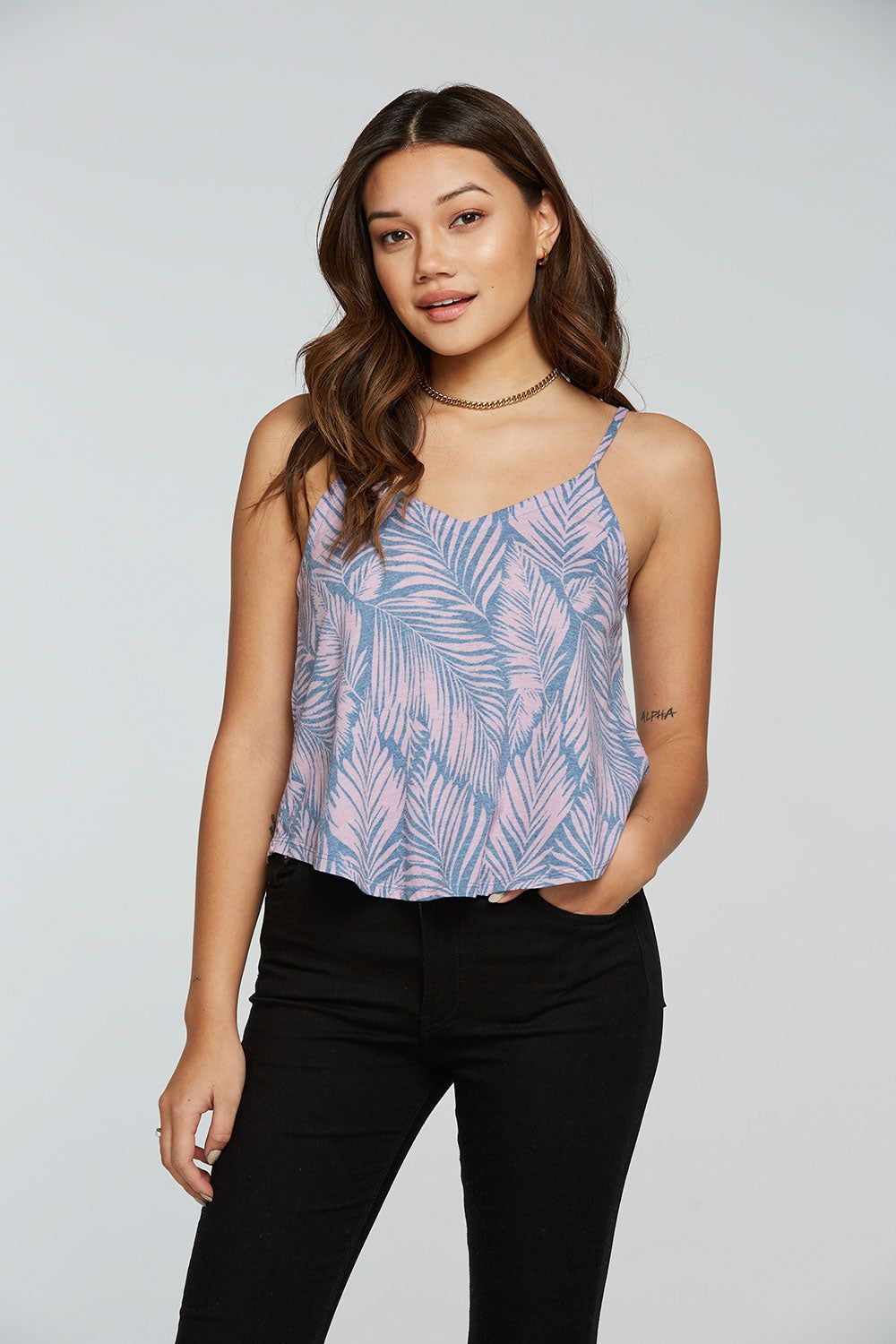 Recycled Vintage Jersey Flouncy Double V Cami sold by Chaser product image thumbnail 3