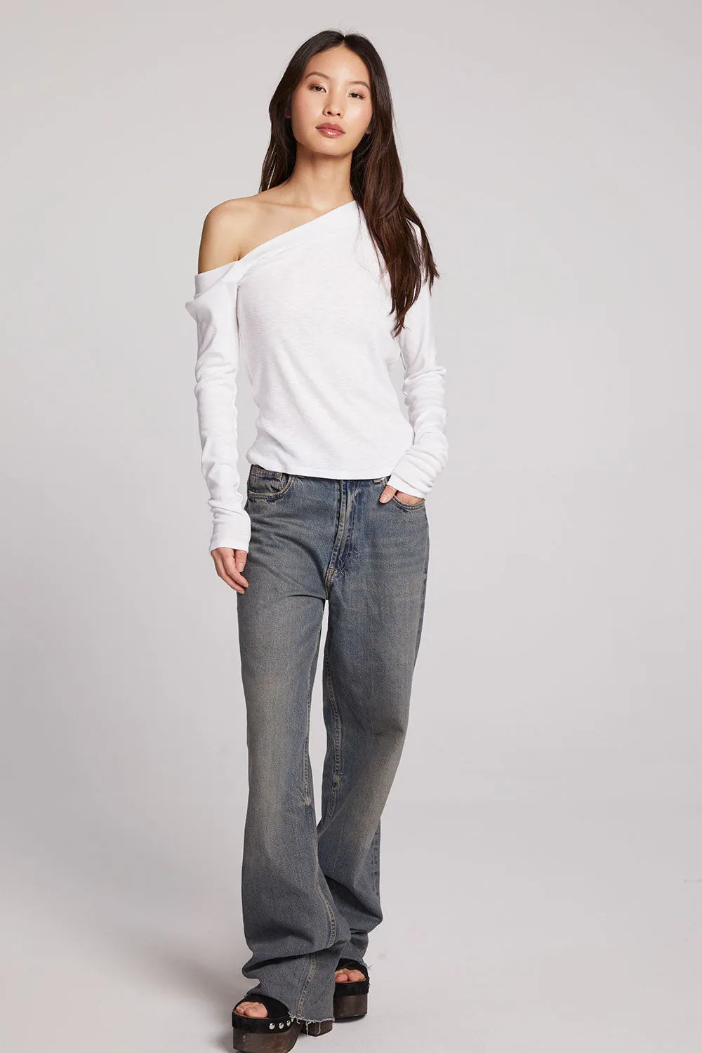 Nicola White Long Sleeve sold by Chaser product image thumbnail 5