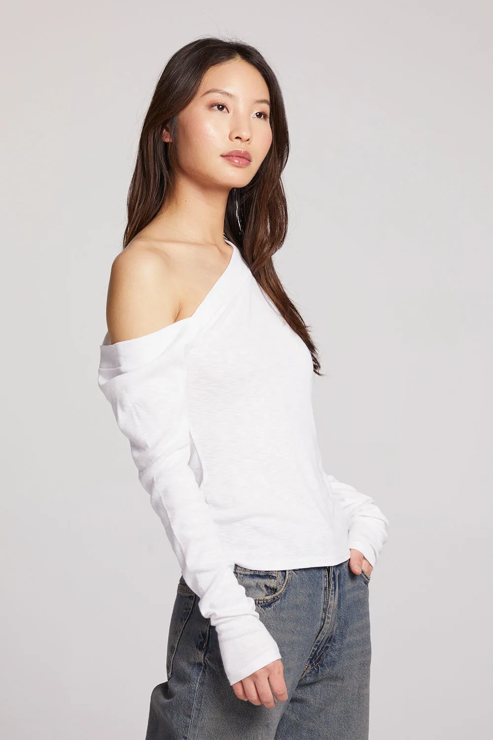 Nicola White Long Sleeve sold by Chaser product image thumbnail 2
