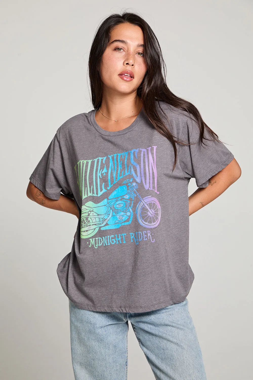 Willie Nelson Midnight Rider Gradient Tee sold by Chaser product image thumbnail 4