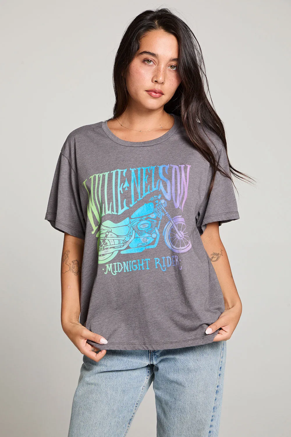 Willie Nelson Midnight Rider Gradient Tee sold by Chaser