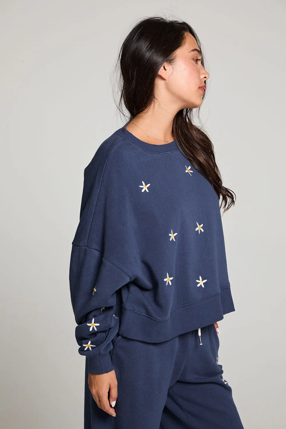 Daisy Embroidery Long Sleeve Pullover sold by Chaser product image thumbnail 2