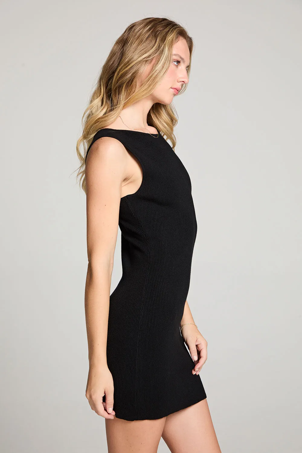 Reno Licorice Black Mini Dress sold by Chaser product image thumbnail 5