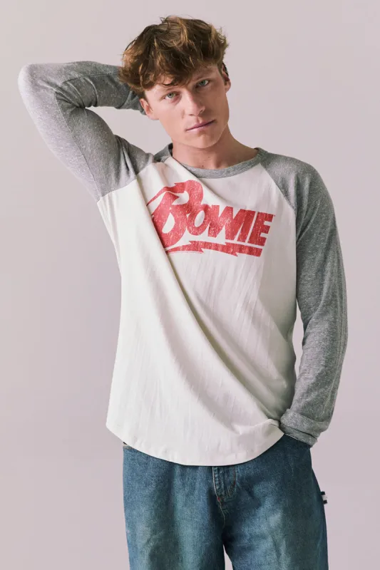 David Bowie Classic Bowie Mens Raglan Baseball Tee made by Chaser