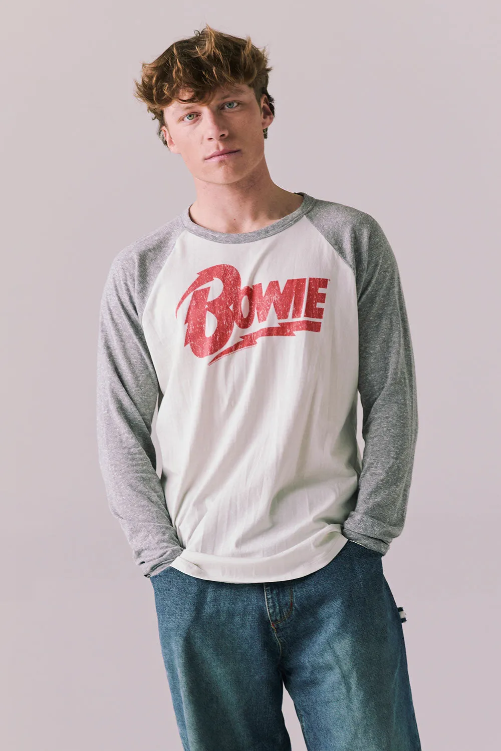 David Bowie Classic Bowie Mens Raglan Baseball Tee sold by Chaser product image thumbnail 2