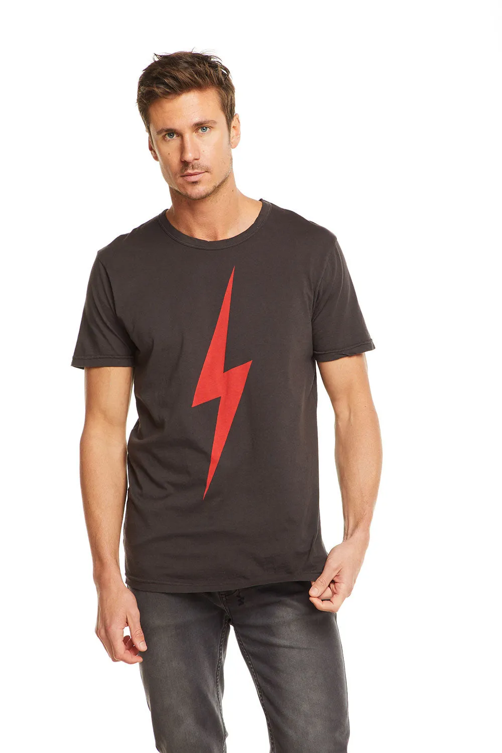 Red Lightning Bolt Mens Tee sold by Chaser product image thumbnail 2