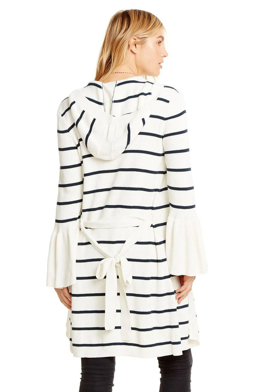 Peplum Long Sleeve Hooded Robe Sweater sold by Chaser product image thumbnail 4