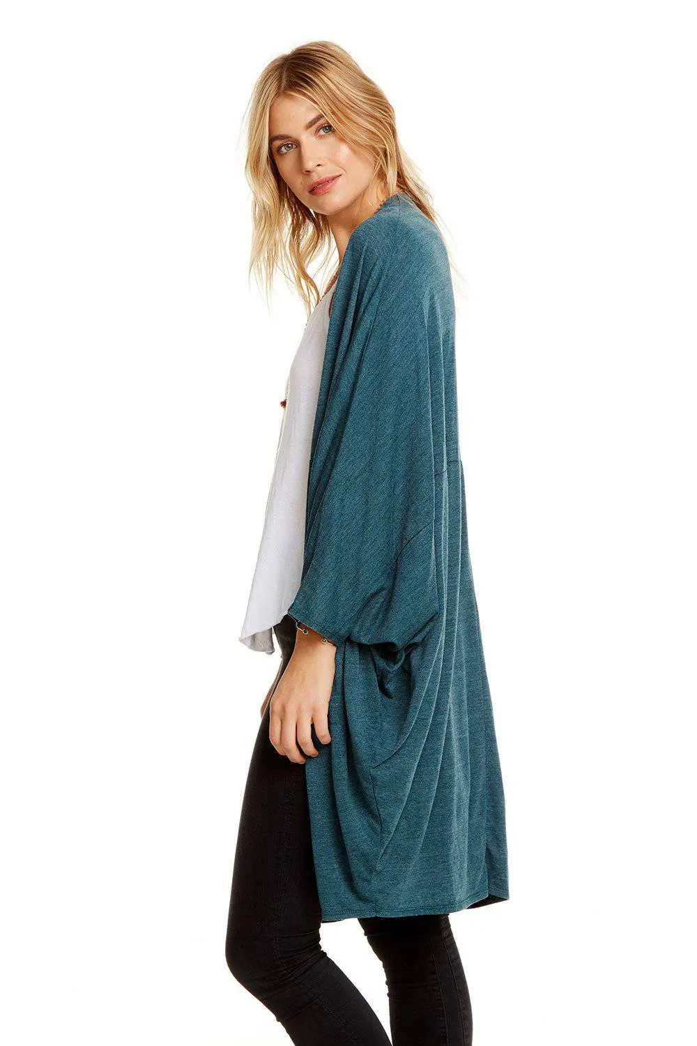 Triblend Jersey Cocoon Cardigan sold by Chaser product image thumbnail 3
