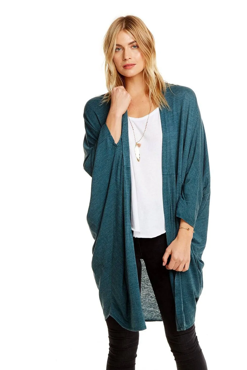 Triblend Jersey Cocoon Cardigan sold by Chaser product image thumbnail 2