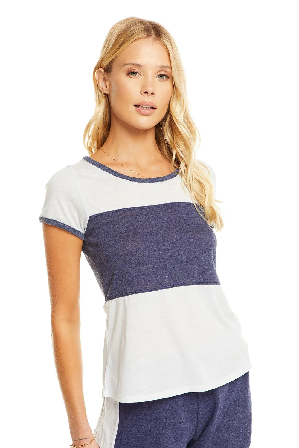 Blocked Jersey Short Sleeve Open Neck Football Tee sold by Chaser product image thumbnail 4