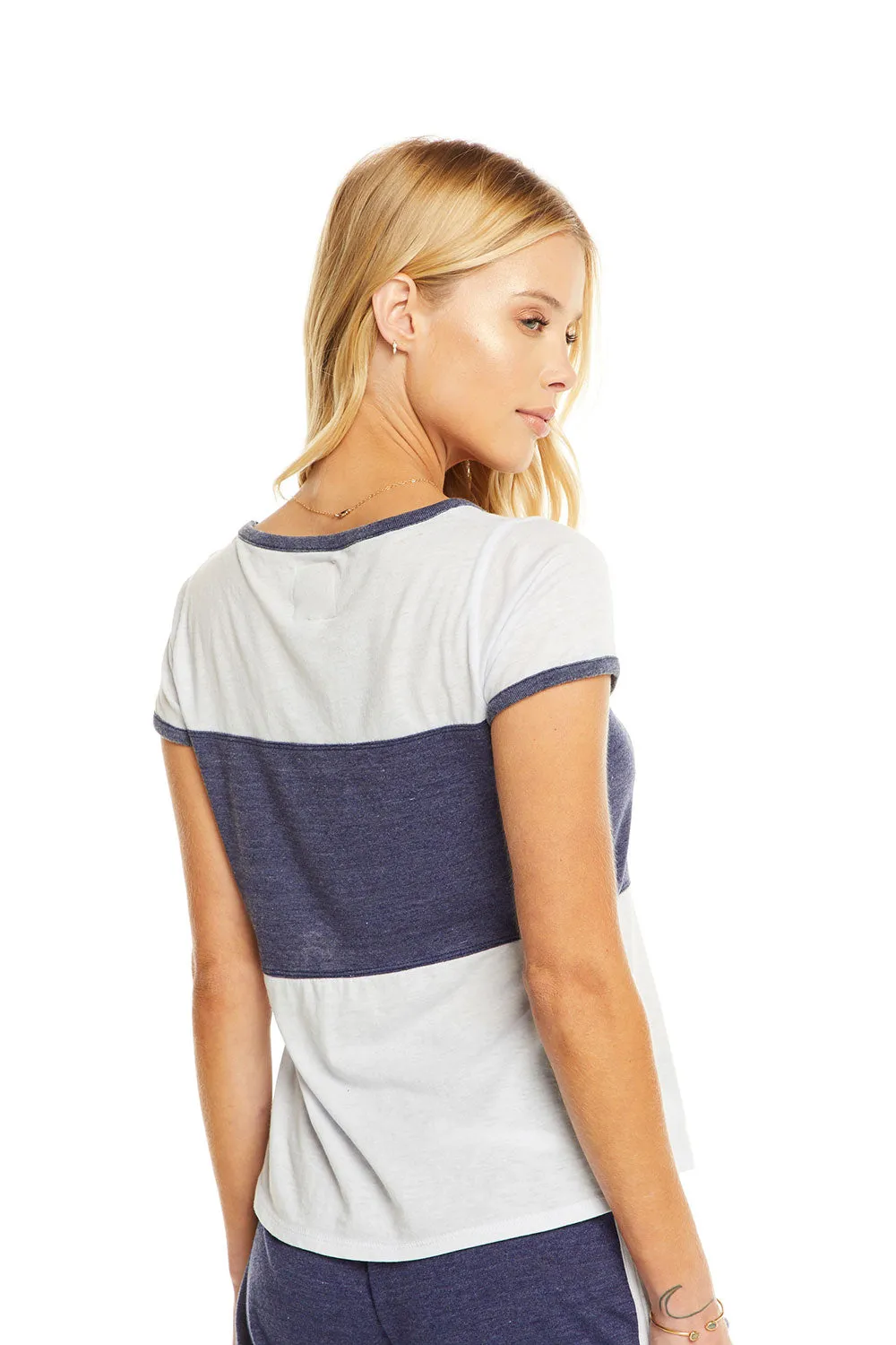 Blocked Jersey Short Sleeve Open Neck Football Tee sold by Chaser product image thumbnail 5