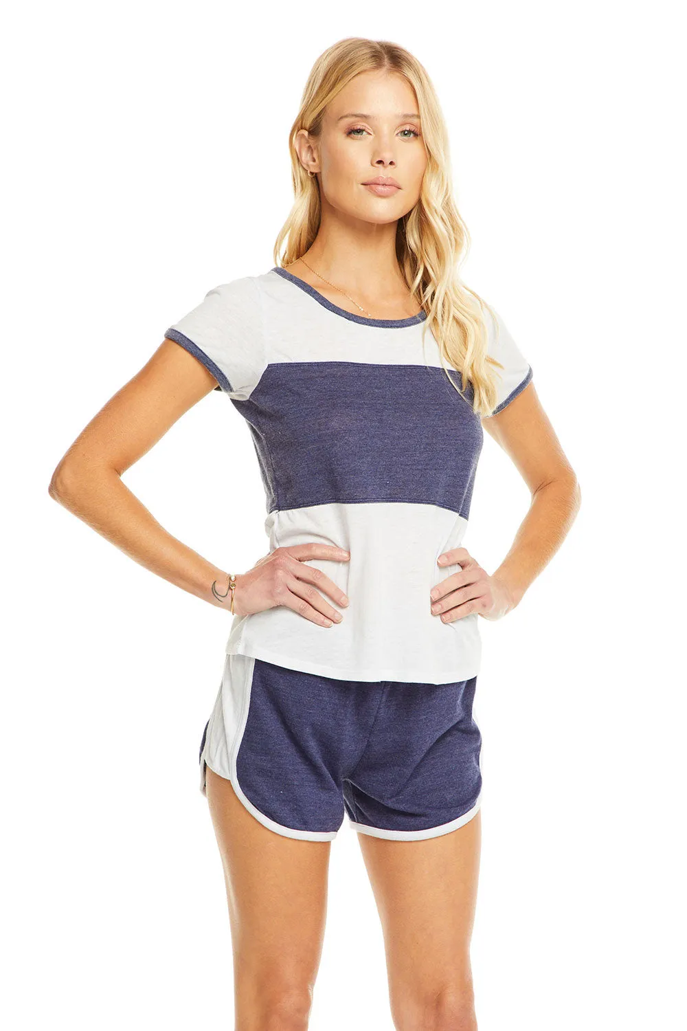 Blocked Jersey Short Sleeve Open Neck Football Tee sold by Chaser product image thumbnail 2