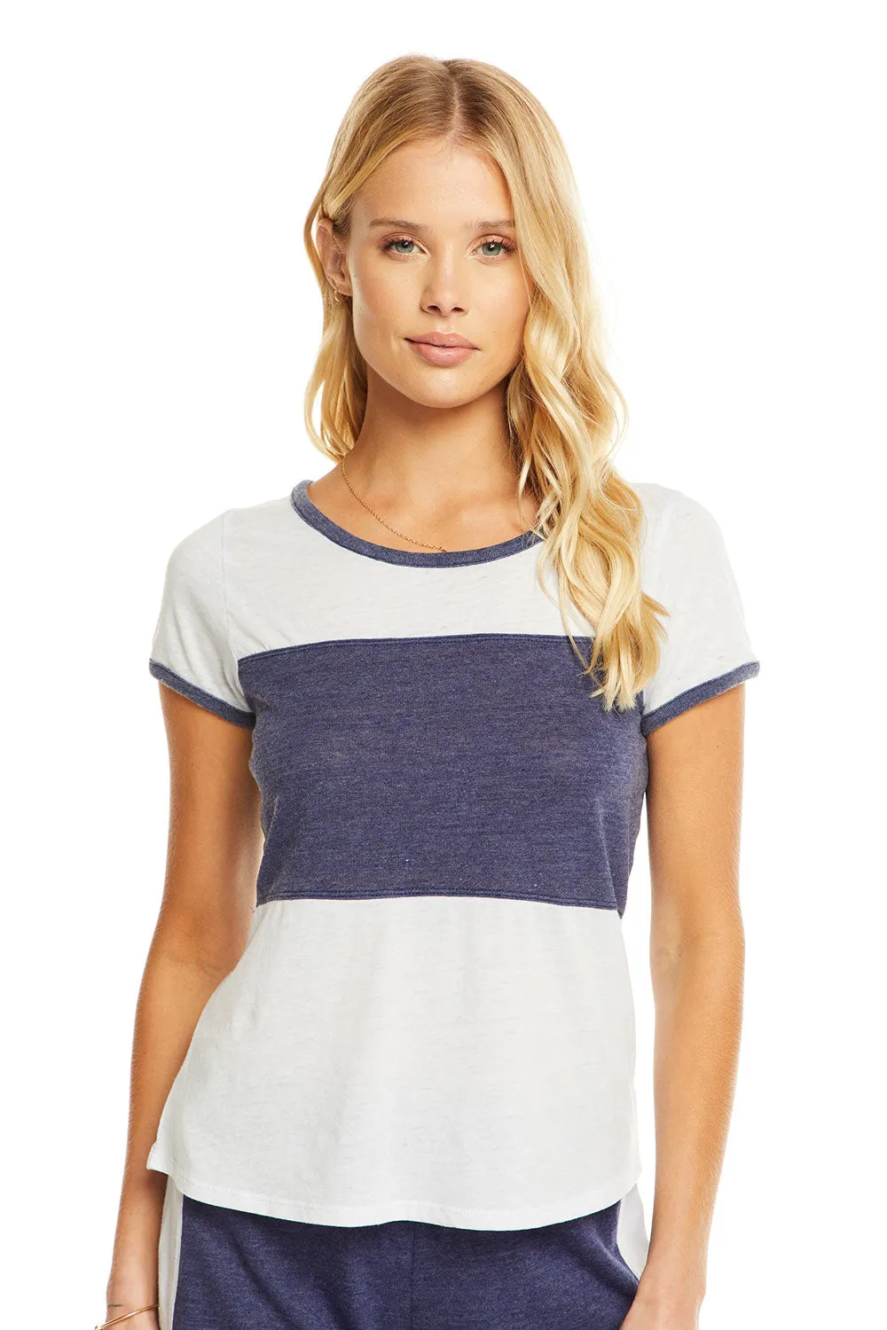Blocked Jersey Short Sleeve Open Neck Football Tee sold by Chaser product image thumbnail 3