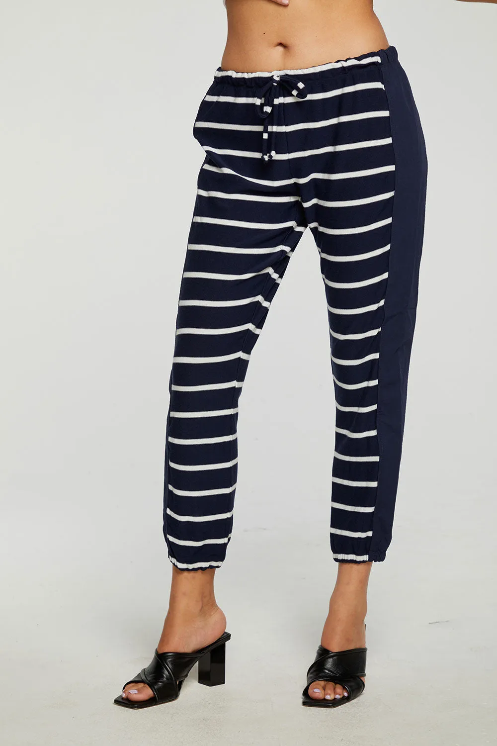 Recycled Cozy Knit Mixed Poplin Side Panel Jogger sold by Chaser product image thumbnail 4